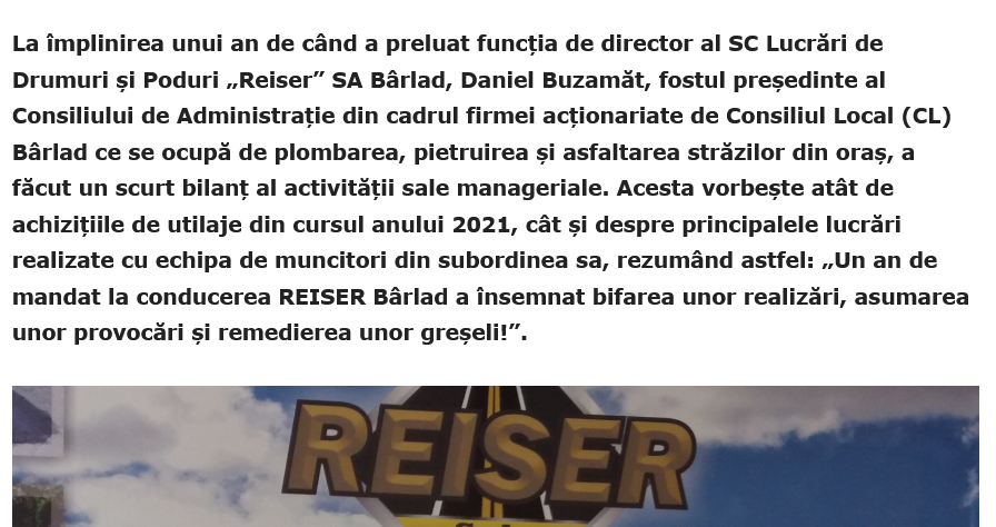 Screenshot 2022 01 14 at 09 36 36 Managerul SC „Reiser SA Barlad raportul dupa un an de mandat Monitorul de Vaslui