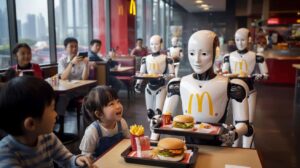La acest restaurant McDonald’s din Shanghai, roboții umanoizi îți aduc burgerul